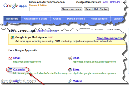 Revelar o URL do endereço privado Calendário do Google Apps
