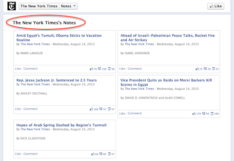 notas do facebook do new york times