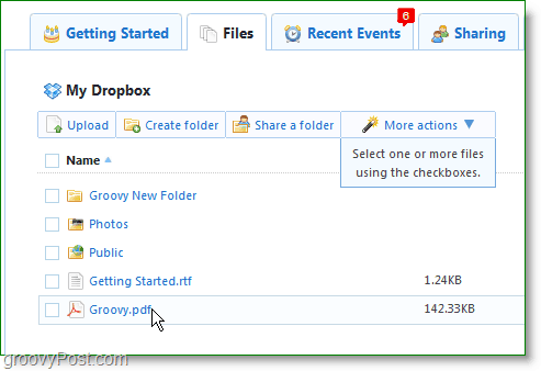 Captura de tela do Dropbox - gerencie sua conta do dropbox on-line
