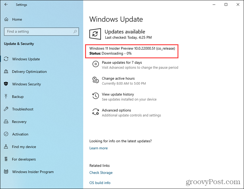 Download da versão do Windows 11 Preview