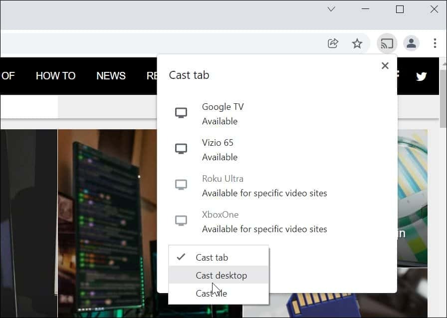 Transmita o Windows 11 para o Chromecast