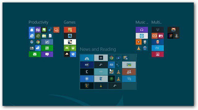 Windows 8: Criar grupos de blocos na tela inicial