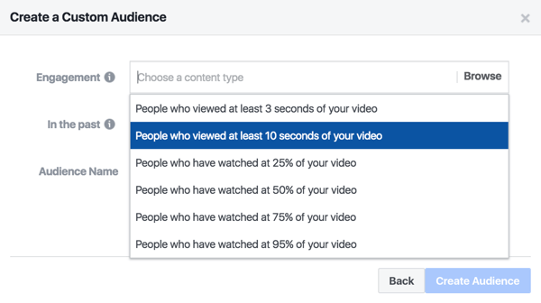 Amplifique o conteúdo de vídeo com um anúncio no Facebook direcionado às pessoas que assistiram a pelo menos 10 segundos do programa.