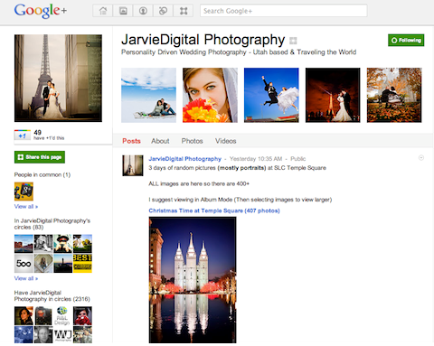 jarvie google + page
