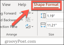powerpoint de menu de formato de forma