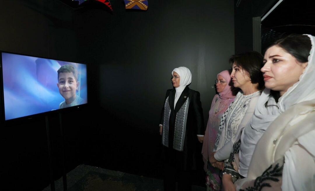 A primeira-dama Erdoğan compartilhou a exposição 'Gaza: Resistindo à Humanidade'!