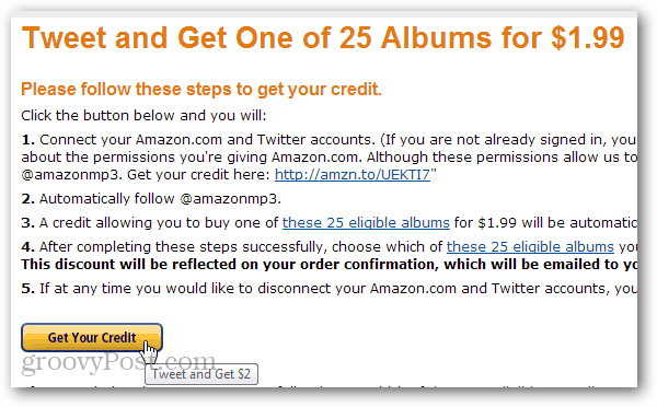 Amazon oferece US $ 7 + de desconto em 25 álbuns MP3 diferentes para um Tweet