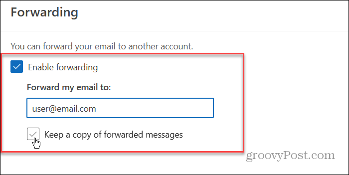 Encaminhar e-mail automaticamente 
