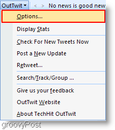 Twitter no Outlook: Configurar o OutTwit