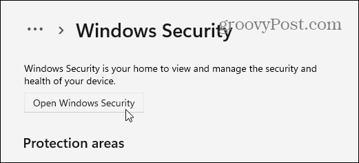 Abra a Segurança do Windows