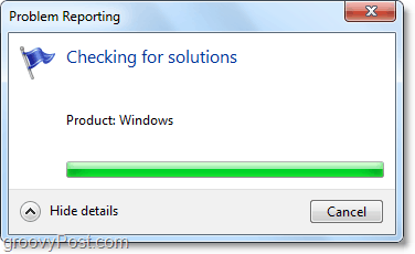 o Windows 7 se conectará automaticamente e procurará por problemas