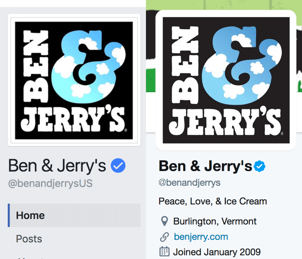A sua marca é consistente entre seus canais de mídia social? Usar o mesmo logotipo em várias plataformas confere autenticidade às suas contas.