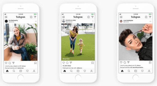  O Instagram está lançando anúncios de conteúdo de marca para todos os anunciantes, possibilitando que as marcas criem anúncios usando postagens orgânicas de influenciadores com os quais têm relacionamento.