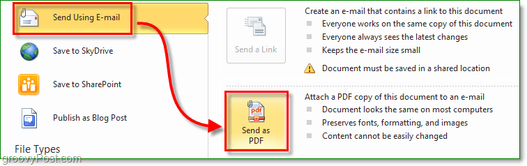 crie um documento PDF seguro e envie-o por email usando o Office 2010