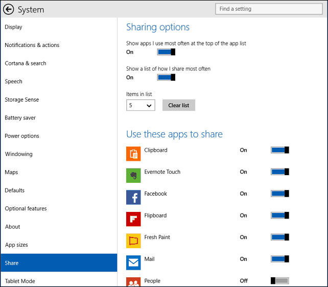 opções de compartilhamento Windows 10
