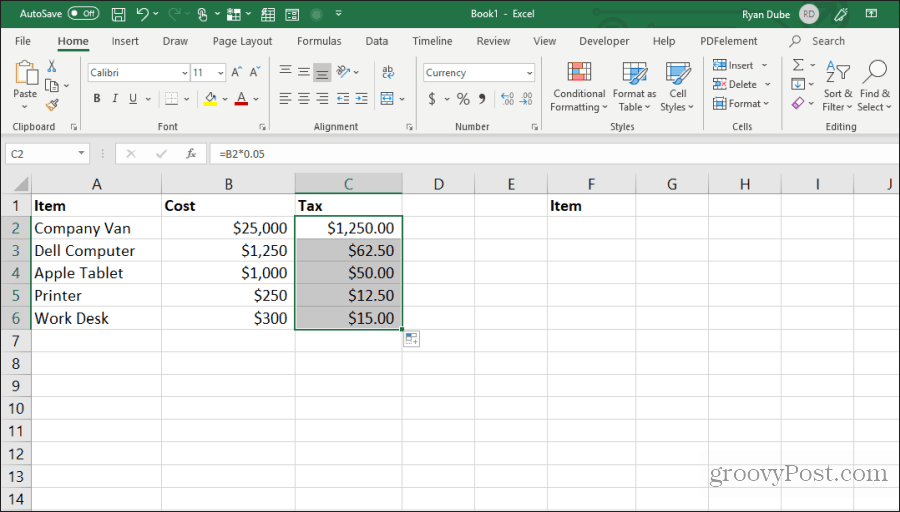 preenchendo células no Excel