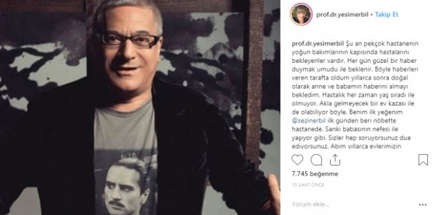 Há notícias de Mehmet Ali Erbil, que está em terapia intensiva há 2 meses!