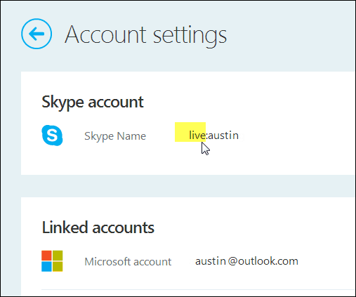 nome no Skype
