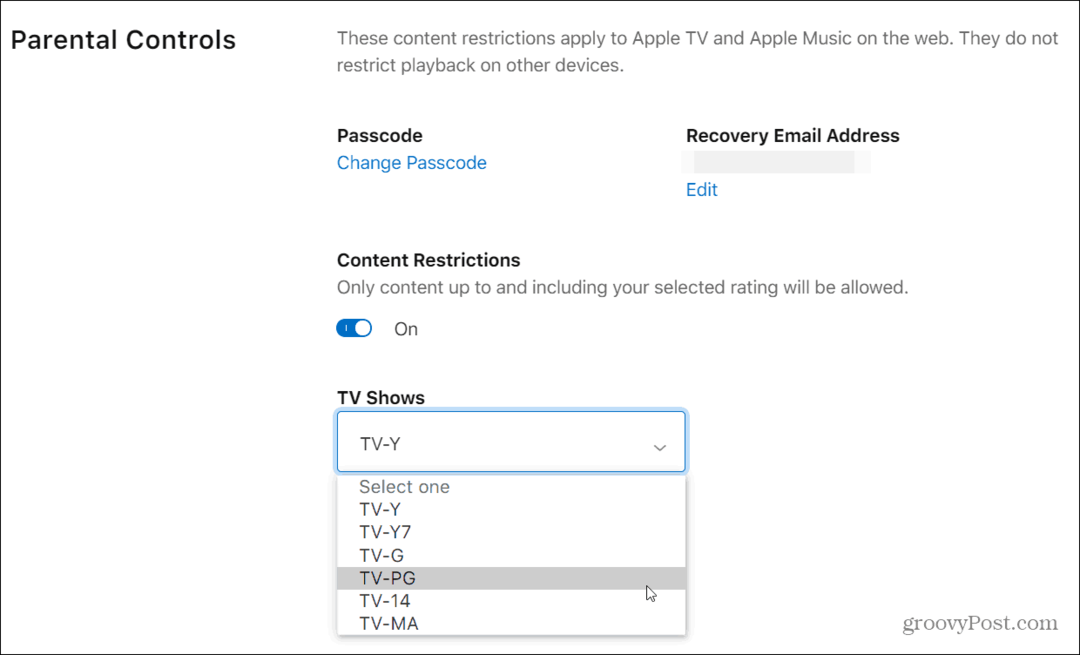 Como usar o controle dos pais no Apple TV Plus
