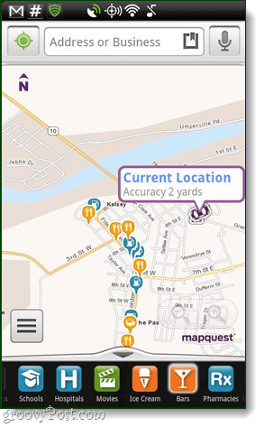 Aplicativo MapQuest para Android, visão geral