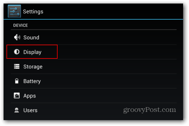 Tela de configurações da tela de bloqueio do Goggle Nexus 7