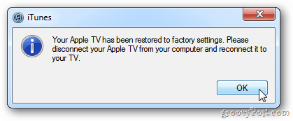 Atualização da Apple TV concluída