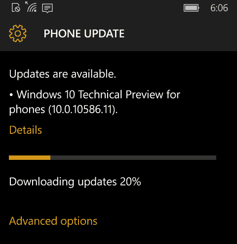 Windows 10 Mobile Preview Build 10586 disponível agora