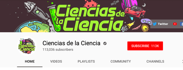 Como recrutar influenciadores sociais pagos, exemplo do canal do YouTube de língua espanhola Ciencias de la Ciencia