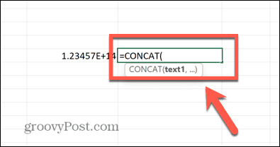 função de concatenação do excel