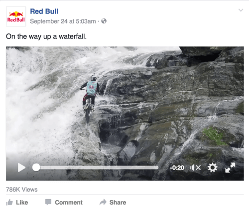 post do red bull no facebook