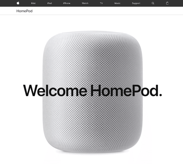 A Apple apresenta um novo alto-falante HomePod, controlado por meio de interação de voz natural com Siri.