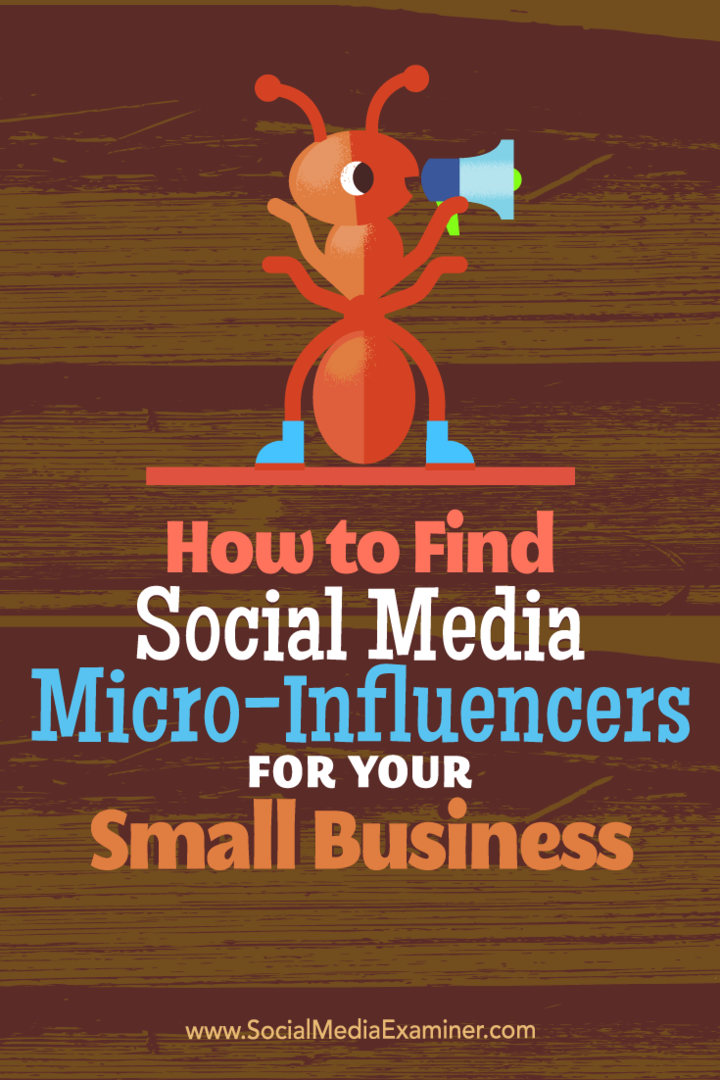 Como encontrar microinfluenciadores de mídia social para sua pequena empresa, por Shane Barker no Examiner de mídia social.