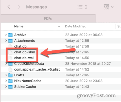 arquivos de bate-papo de mensagens mac