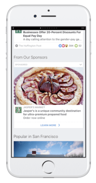 O Facebook expande as oportunidades de publicidade em artigos instantâneos.
