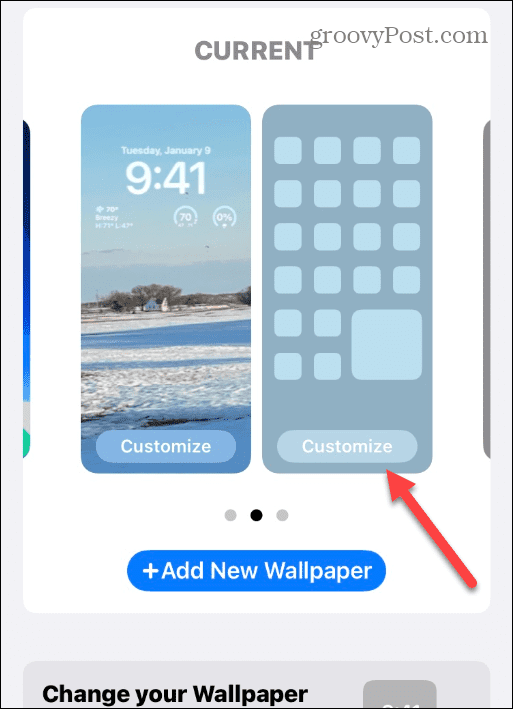 Alterar papéis de parede na tela inicial e de bloqueio do iPhone