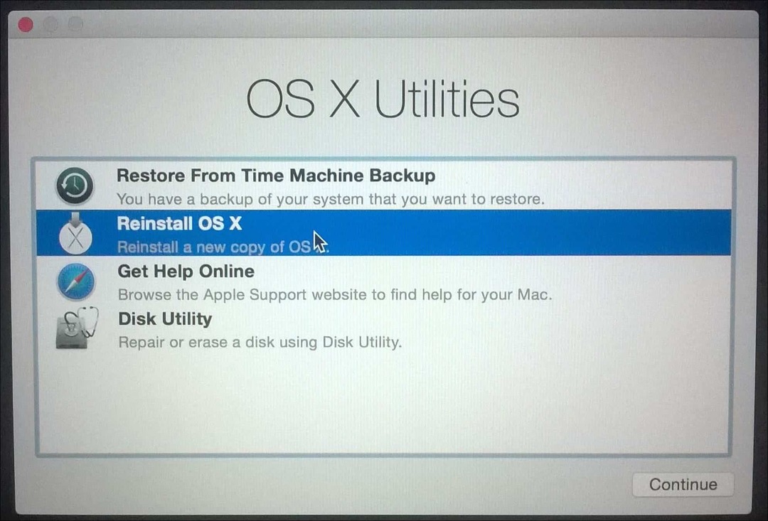 Reinstale o OS X