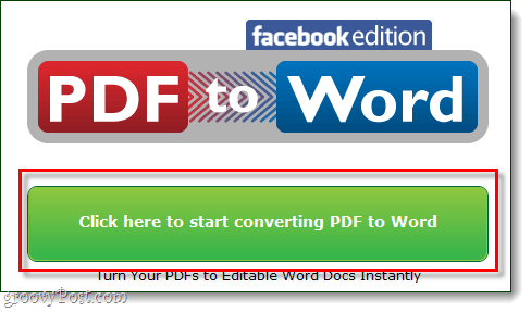 começar a converter pdf para word facebook edition