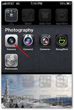 Tire uma foto panorâmica do iPhone iOS - toque na câmera