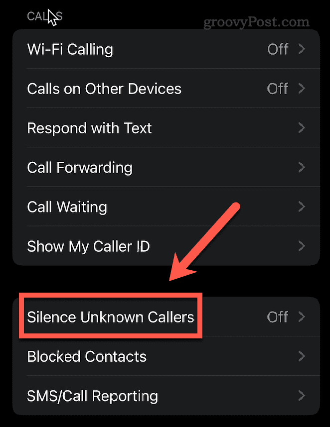 silenciar chamadas desconhecidas iphone
