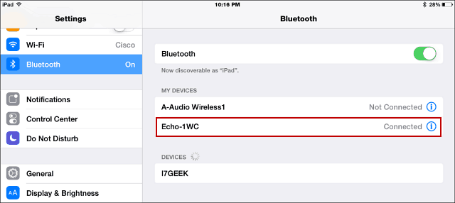Bluetooth Eco iPad
