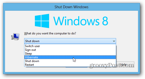Desligamento do Windows 8 Desktop