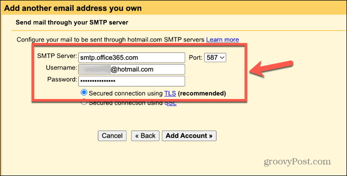 configurações de smtp do gmail