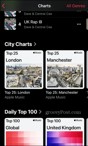 cidades locais da apple music charts