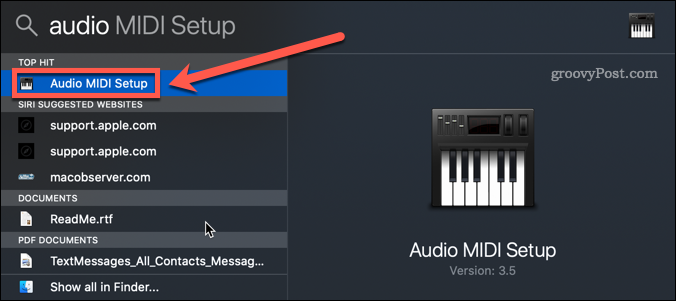 configuração de áudio midi mac