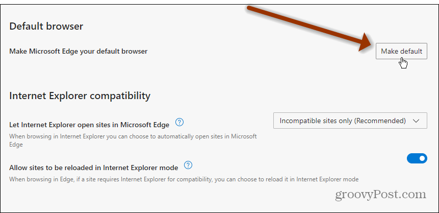 Tornar o Edge o Windows 11 padrão