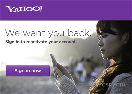 Reative sua conta de e-mail do Yahoo se desejar mantê-la