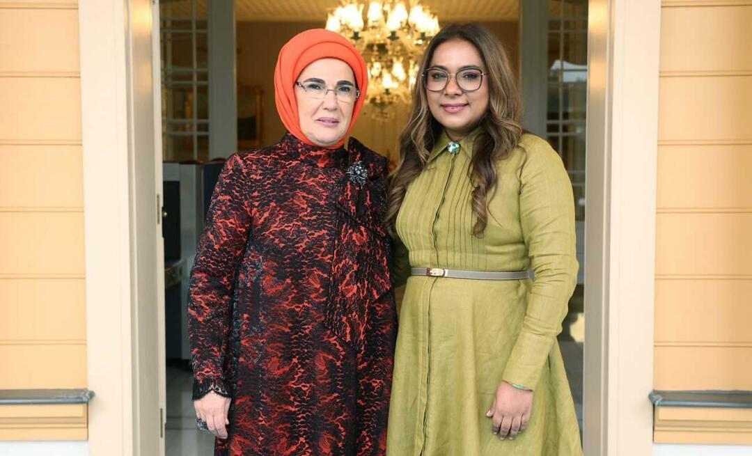 A primeira-dama Erdoğan encontrou-se com a esposa do Presidente da República do Suriname!