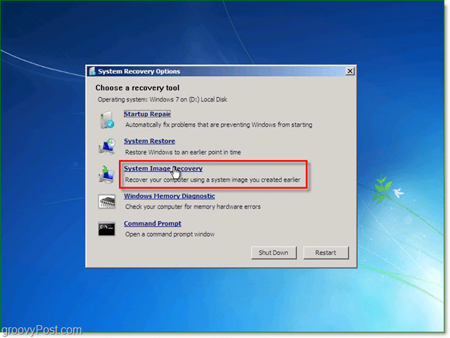 O Windows 7 tem 5 maneiras diferentes de recuperar seu sistema, escolha recuperação de imagem do sistema