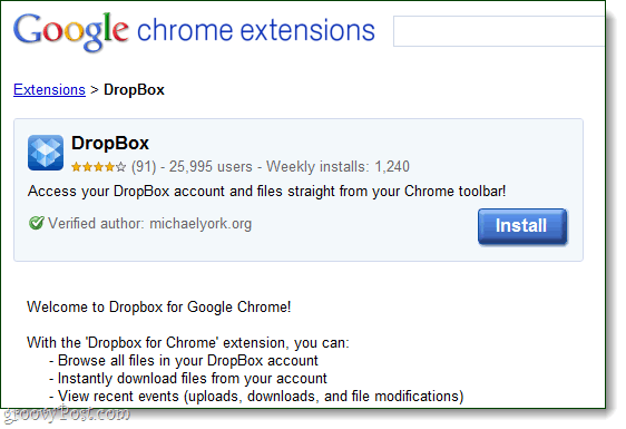 A extensão DropBox para o Google Chrome oferece acesso rápido aos arquivos