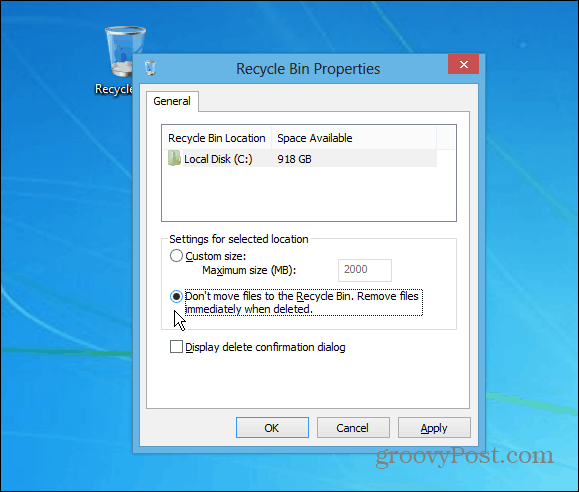 Dica do Windows: Excluir arquivos instantaneamente da lixeira
